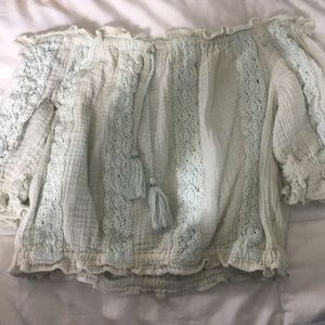 Cute over the shoulder crop top